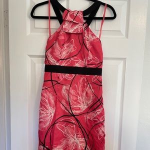 Salmon Printed Floral Dress